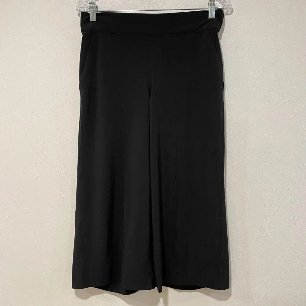 Athleta Women’s Wide Leg Pants Black Size 8 Pull-On Relaxed Fit